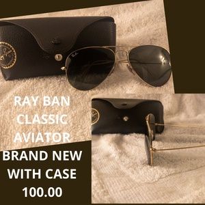 Ray Ban Classic Aviators Sunglasses with Case